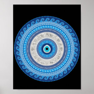 Poster Grec Mati Mataki - Matiasma Mal Oeil ornement