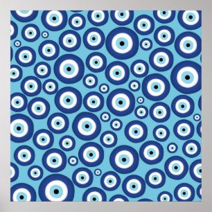 Poster Grec Mati Mataki - motif d'oeil mauvais de