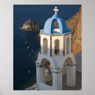 Poster Grèce et l'île grecque de Santorin ville d'Oia 2