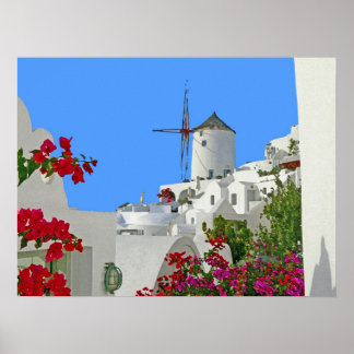 Poster Grèce santorini oia