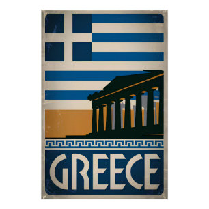 Poster Grèce vintage