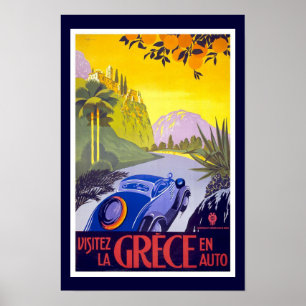 Poster Grece Vintage voyage