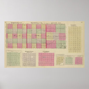 Poster Greeley, Wichita, and Scott Counties, Kansas