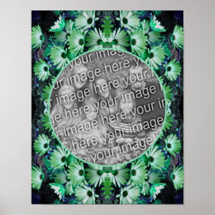 Poster Green African Daisy Flowame Ajouter votre photo