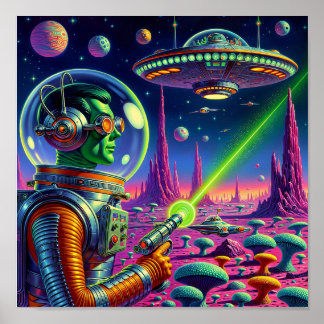 Poster Green Aliens Can't Aim