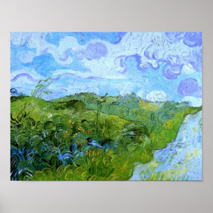 Poster Green Blé Fields Van Gogh Art