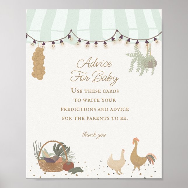 Poster Green Farmers Market Farm Conseil frais pour bébé (Devant)