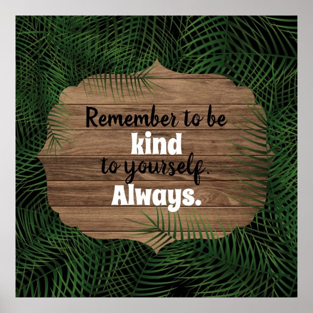 Poster Green Fresh Exotic Palm Feuille Citation Inspirati (Devant)