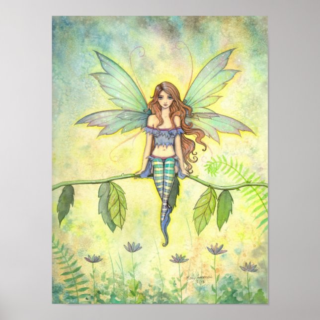 Poster Green Garden Fairy Imaginaire Art Imprimer (Devant)