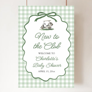 Poster Green Golf Nouveau au Club Baby Shower Bienvenue
