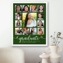 Green Graduation K-12 Photo Collage Script moderne