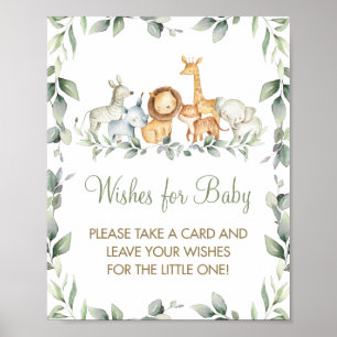 Poster Green Jungle Animals Wives for Baby Sign Game