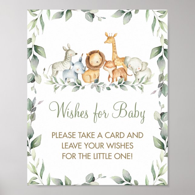 Poster Green Jungle Animals Wives for Baby Sign Game (Devant)