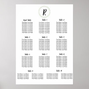 Poster Green Laurel - Affectation de tables Mariages