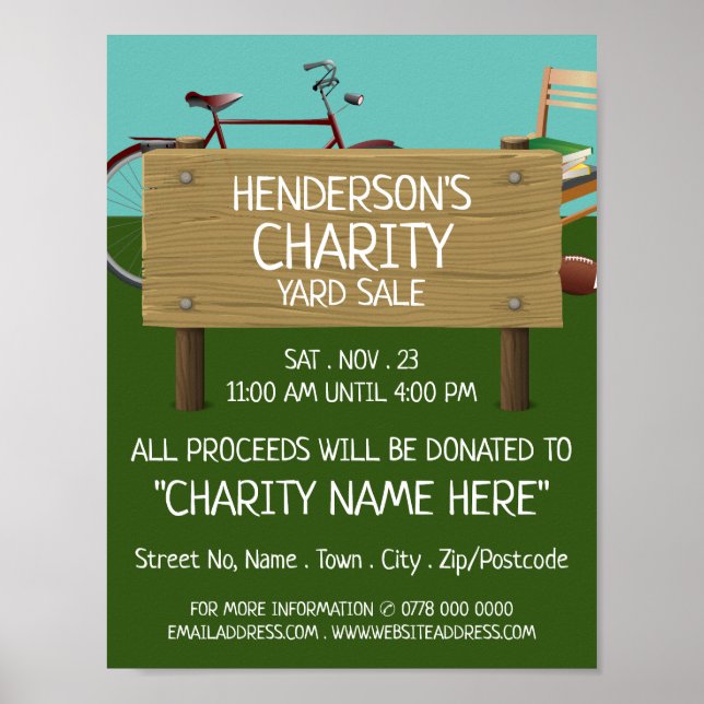 Poster Green Lawn, Charity Yard Vente Événement Publicité (Devant)