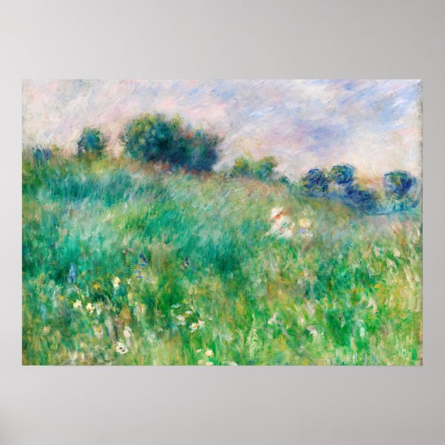 Poster Green Meadow par Renoir Impressionniste Peinture (Devant)