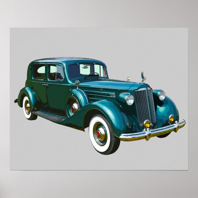 Poster Green Packard Luxury Car (Devant)
