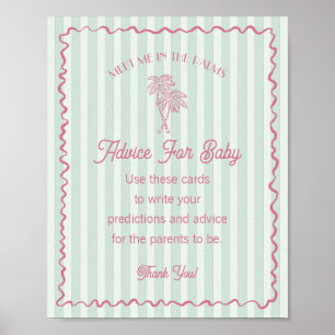 Poster Green Palm Springs Pastel Beach Conseil pour bébé