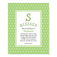 Green Polka Dot Name Blessing Nursery