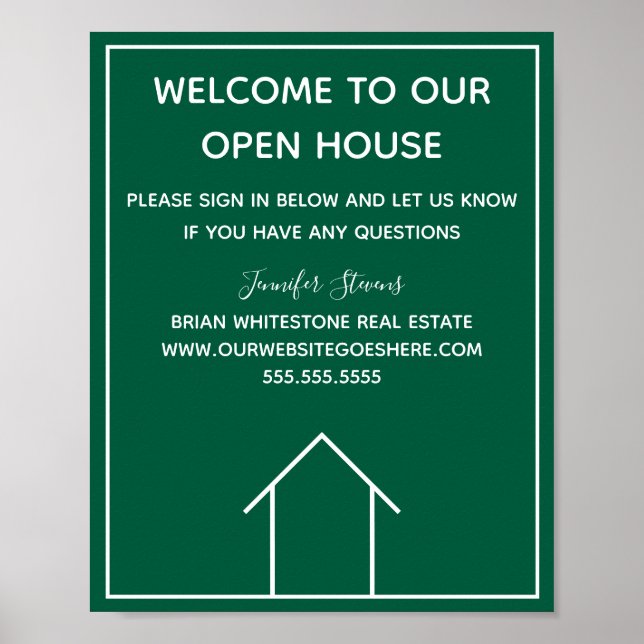 Poster Green Real Estate Company Custom Open House (Devant)