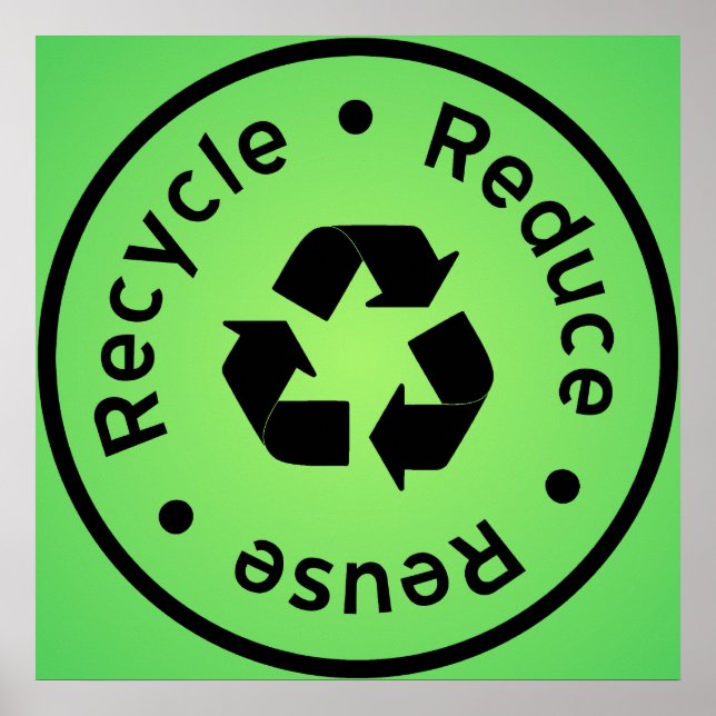 Poster Green Reduce, Reuse, Recycle (Devant)
