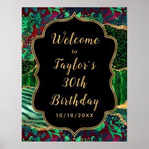 Poster Green Safari Agate Anniversaire Bienvenue