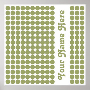 Poster Green Safari Dot avec nom