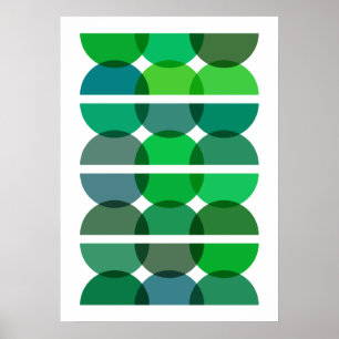 Poster Green Semi Circles