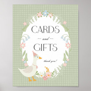 Poster Green Silly Goose Floral En vichy cartes et cadeau