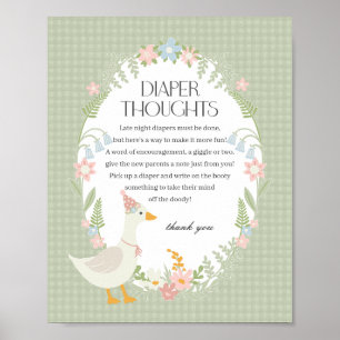 Poster Green Silly Goose Floral En vichy Pensées de couch