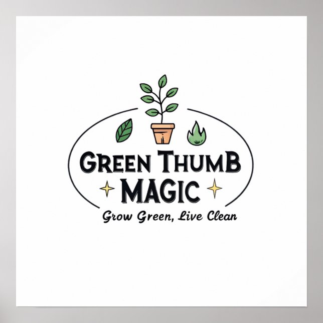 Poster Green Thumb Magic | Urban Gardening T-Shirt (Devant)