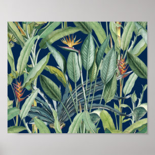 Poster Green Tropical Jungle Banana Tree Strelitzia