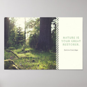 Poster Green Woods Photo avec citation Nature