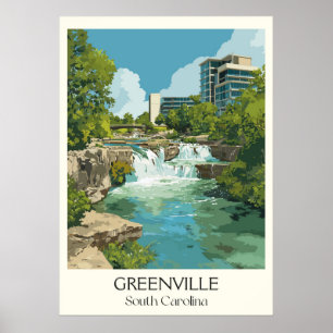 Poster Greenville Caroline du Sud Falls Park