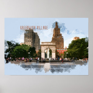 Poster Greenwich Village carré de parc de Washington avec