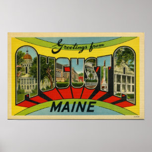 Poster Greetings from Augusta, Maine Giant Postcard