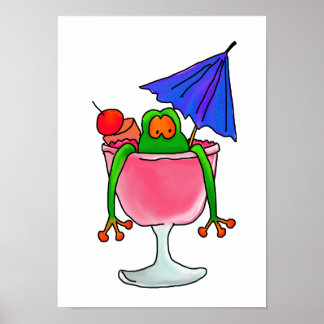 Poster Grenouille à cocktail de fruits