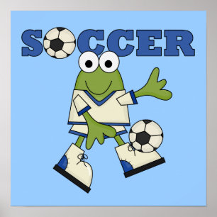 Poster Grenouille avec T-shirts et cadeaux de balle de fo