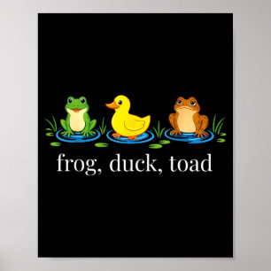 Poster Grenouille canard crapaud zoologique drôle rétro a