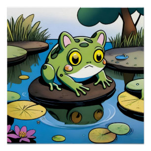 Poster Grenouille de chat