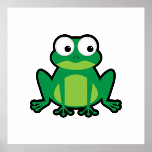 Poster Grenouille de dessin animé mignonne
