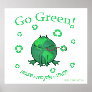 Poster Grenouille de l'environnement de jour de la terre