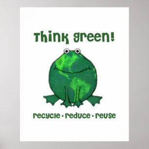 Poster Grenouille de l'environnement de jour de la terre