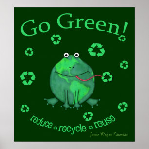 Poster Grenouille de l'environnement de jour de la terre