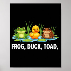 Poster Grenouille drôle Canard Crapaud Zoologique Hommes