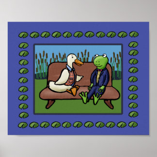 Poster Grenouille et canard