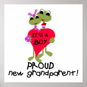 Poster Grenouille fière grand-parent des cadeaux de garço