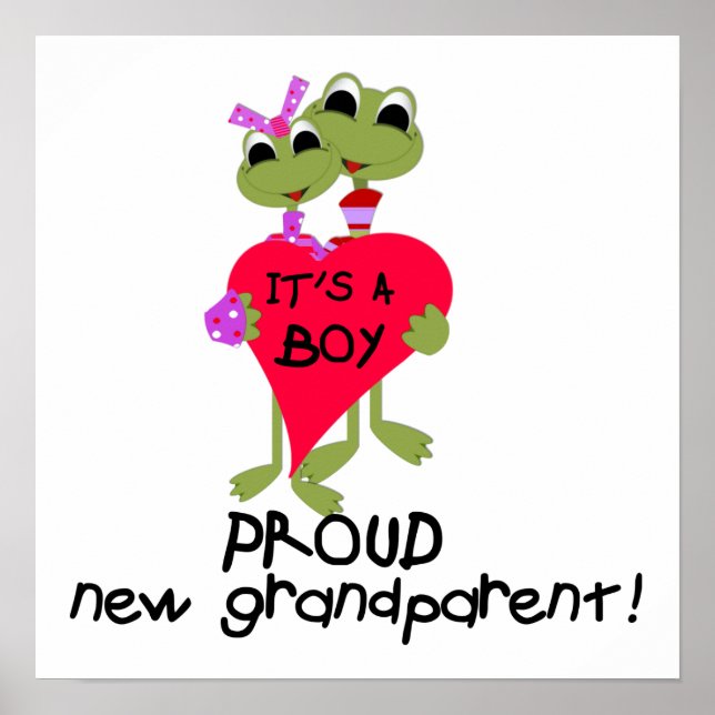 Poster Grenouille fière grand-parent des cadeaux de garço (Devant)