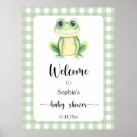 Grenouille mignonne - Bienvenue à la baby shower