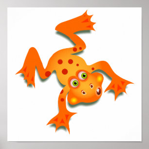 Poster Grenouille orange